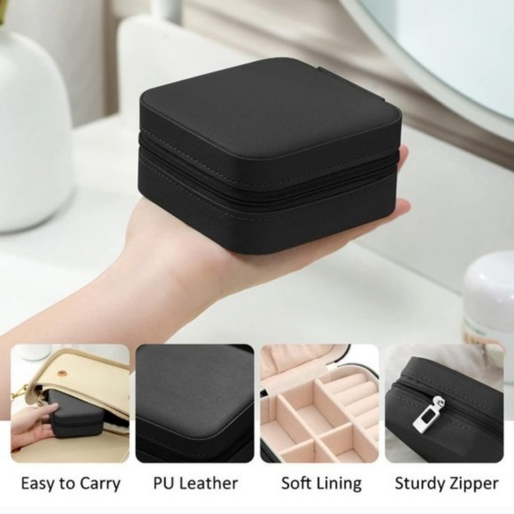 Small Travel Jewelry Box - Black
